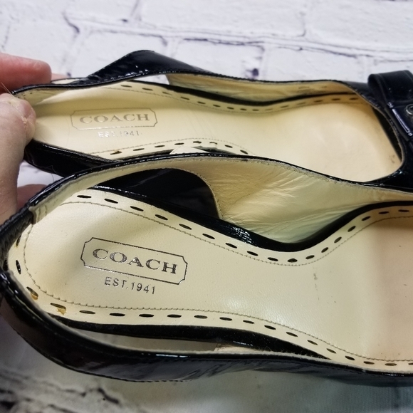 Coach Cassidy patent leather wedge slingback - Picture 7 of 13